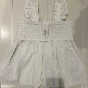 Janie and Jack NWT White Kids Ruffle Strap Top
